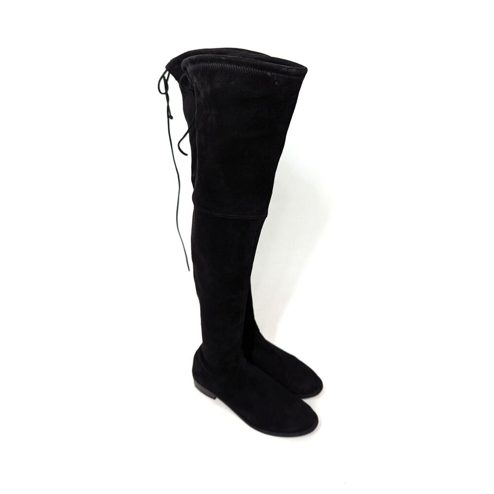 Stuart Weitzman Lowland Black Suede Over The Knee Boots Size 7.5 Womens Preowned - Picture 3 of 13